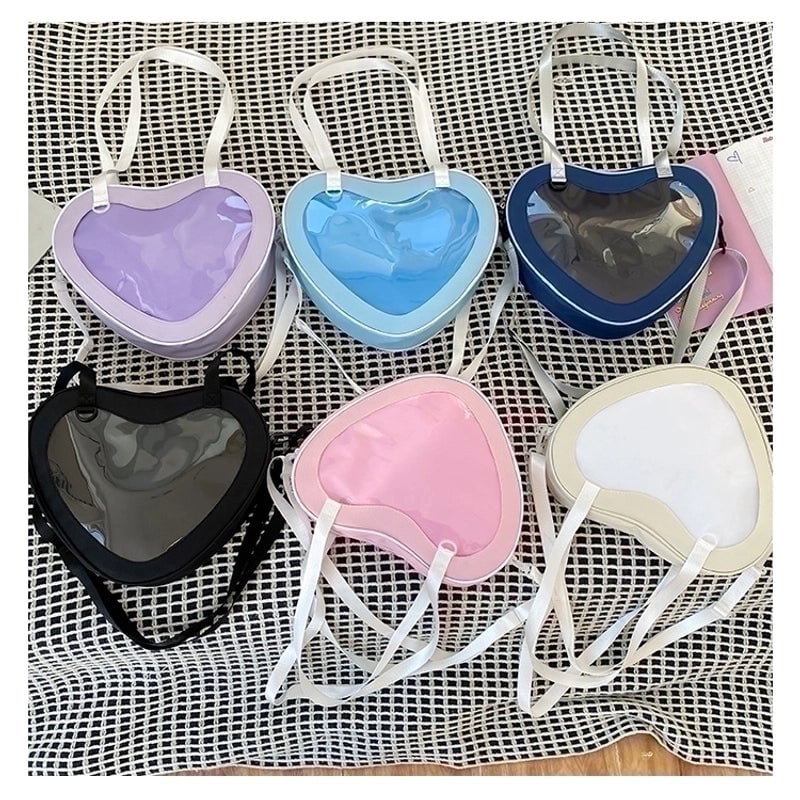 Women's Medium Oxford Cloth Color Block Classic Style Heart-shaped Zipper Shoulder Bag