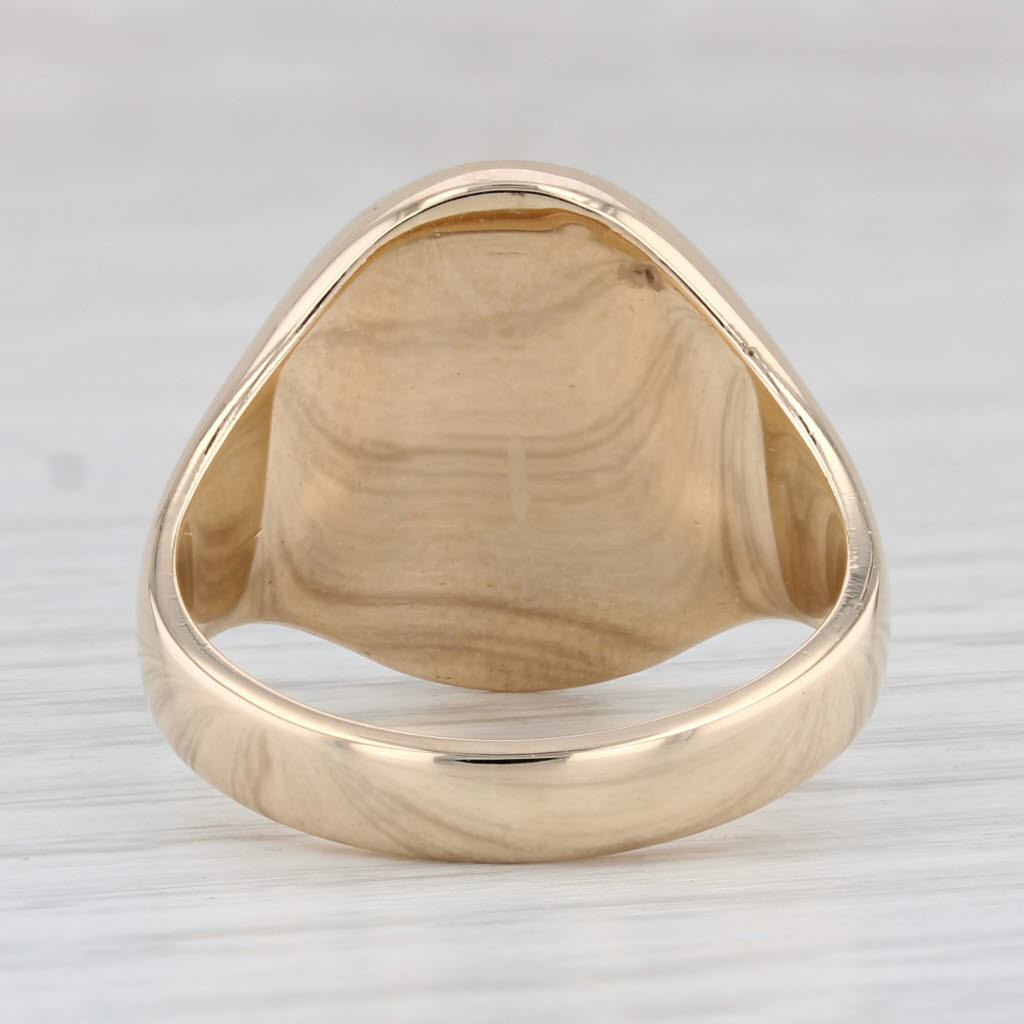 Engraved Letter B Initial Signet Ring 14k Yellow Gold Size 9.75 Vintage Men's