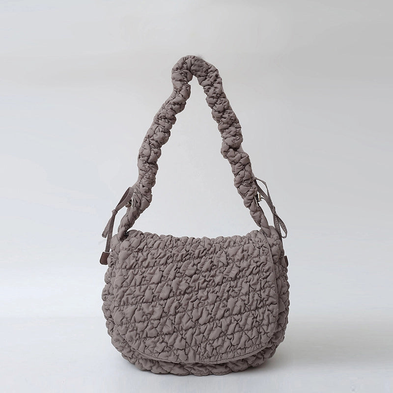 Women's Nylon Solid Color Streetwear Square Flip Cover Underarm Bag