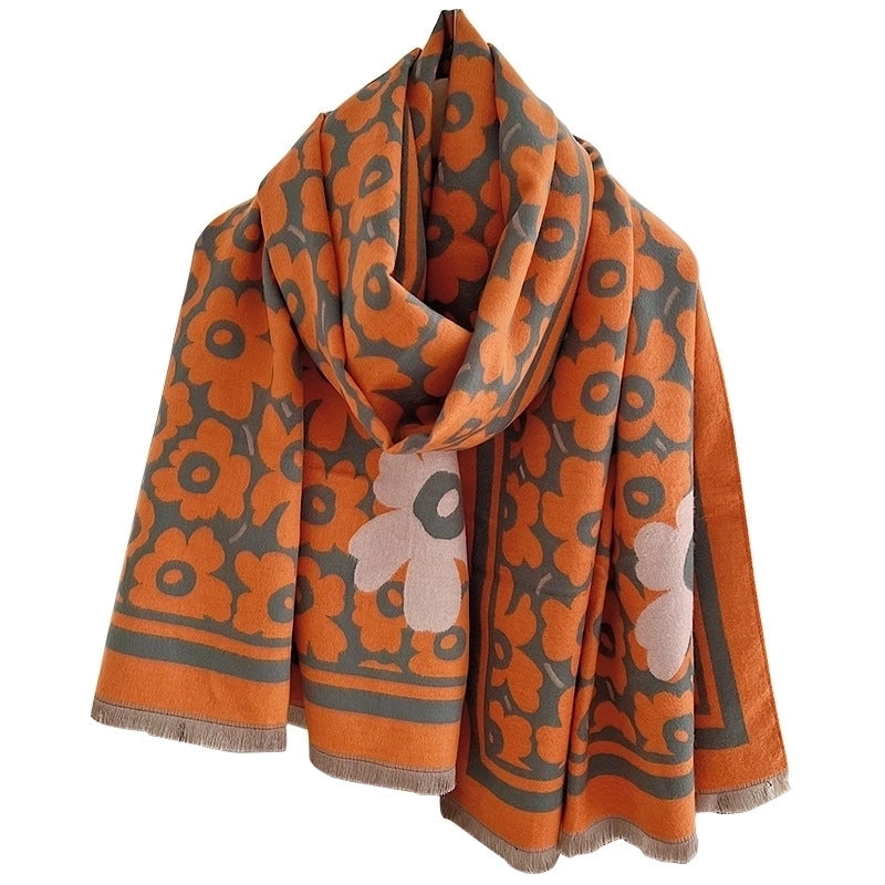 Women's Minimalist Commute Color Block Viscose Fiber Printing Scarf