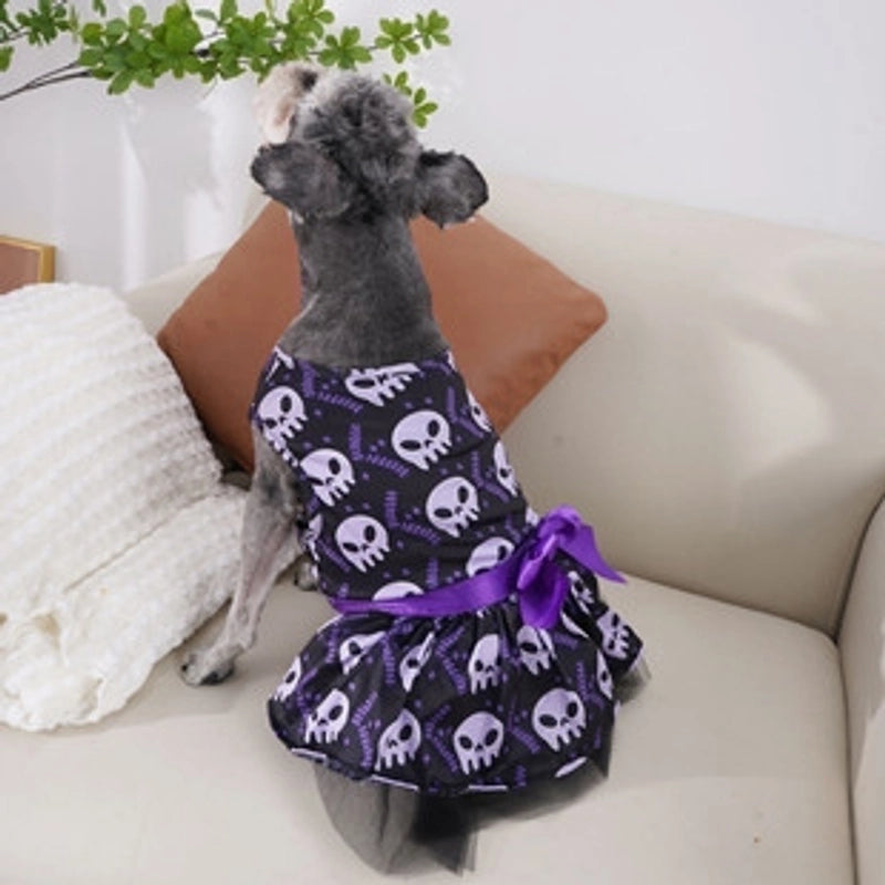 Cute Sweet Gold Velvet Christmas Color Block Bow Knot Pet Clothing