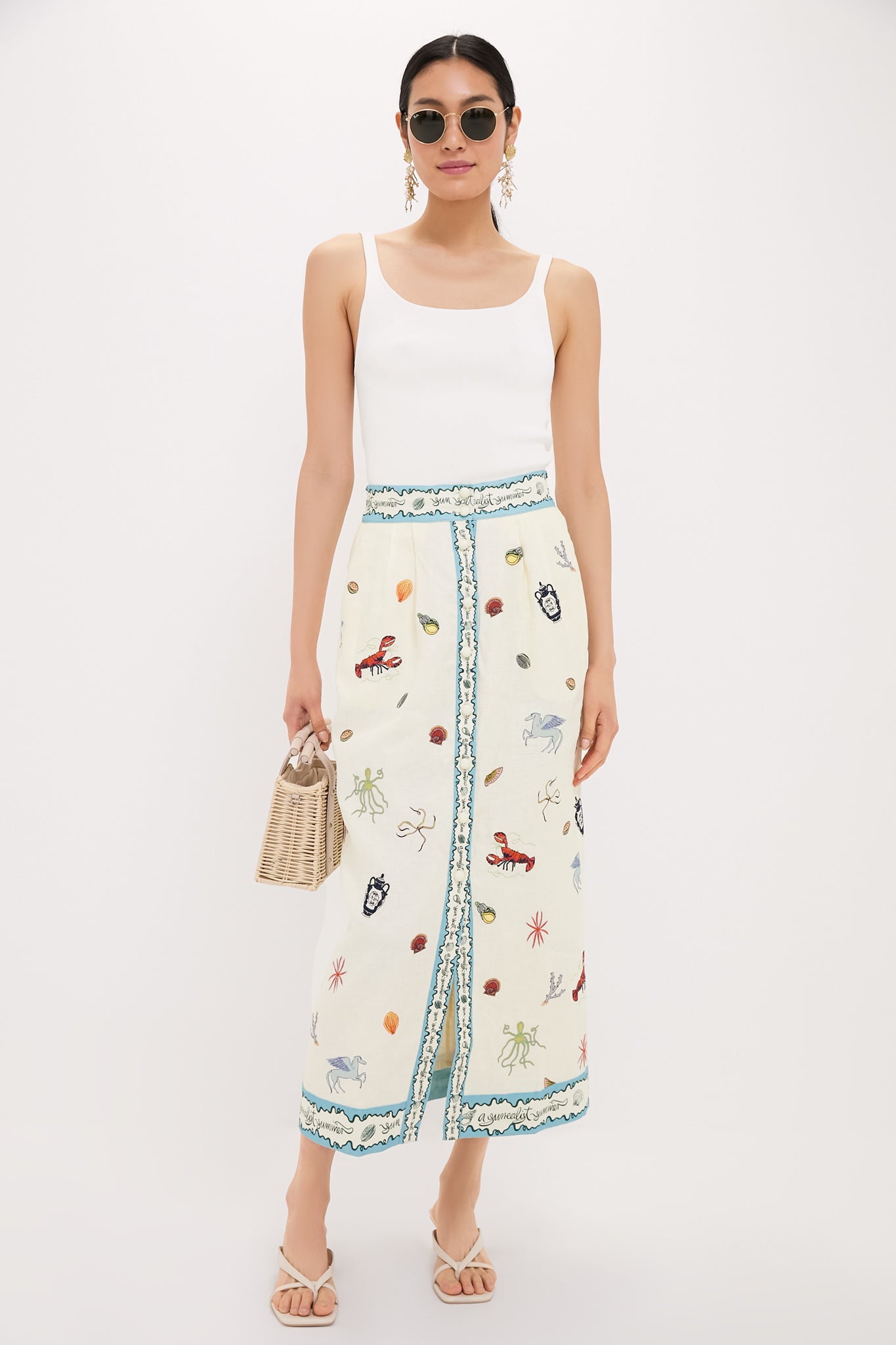 Multi Sandy Embroidered Skirt