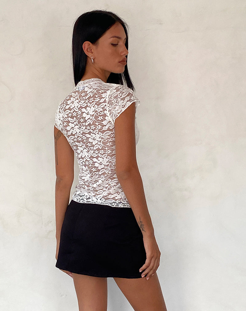 Lavanya Butterfly Top in Lace White