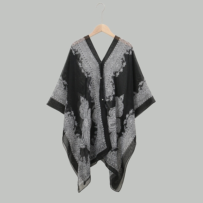 Women's Streetwear Geometric Chiffon Printing Shawl