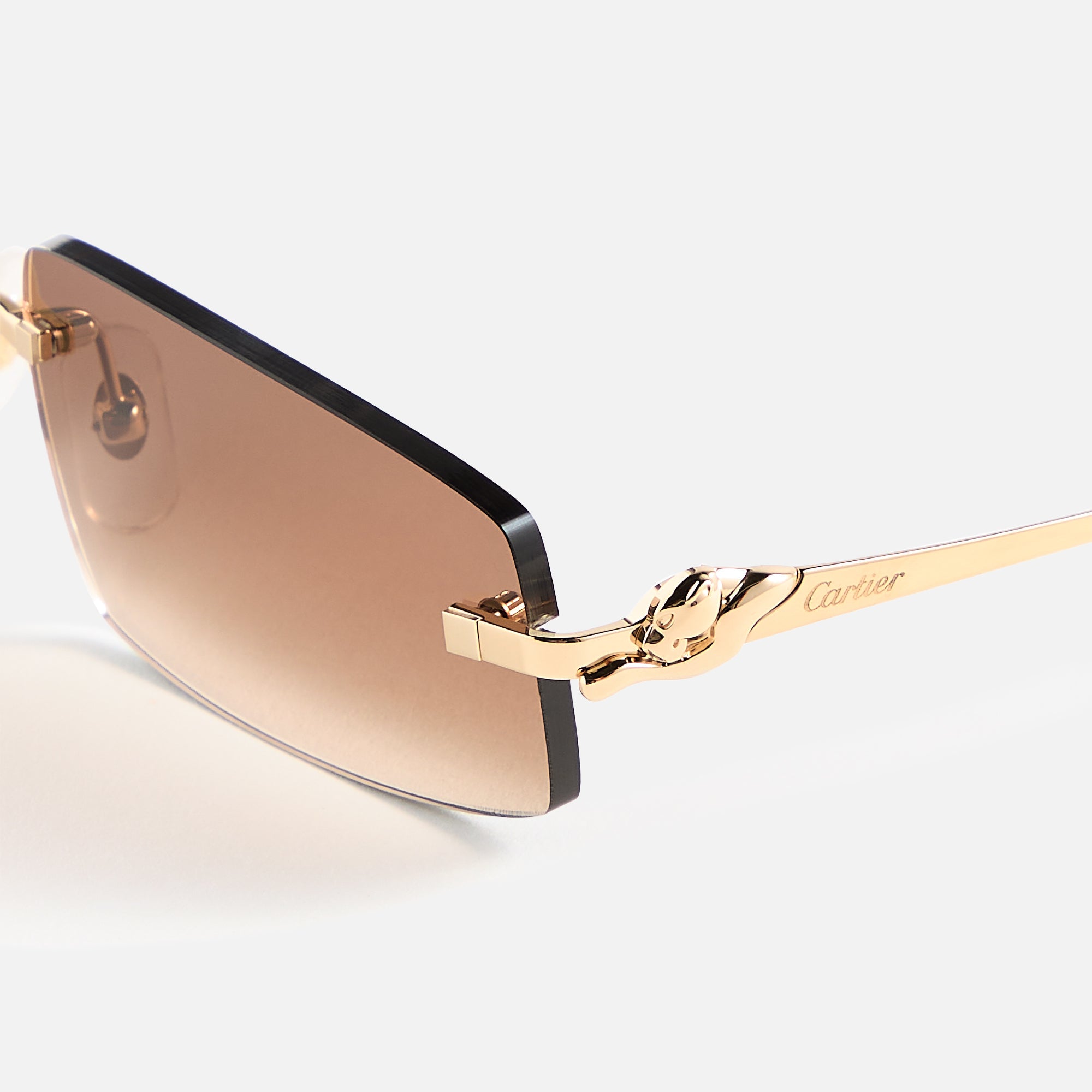 Cartier Rectangular Frames - Gold Brown