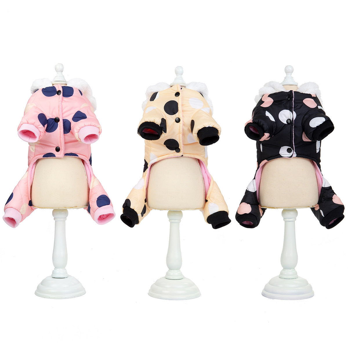 Warm Polka Dot Coat - Cozy Dog Winter Jacket