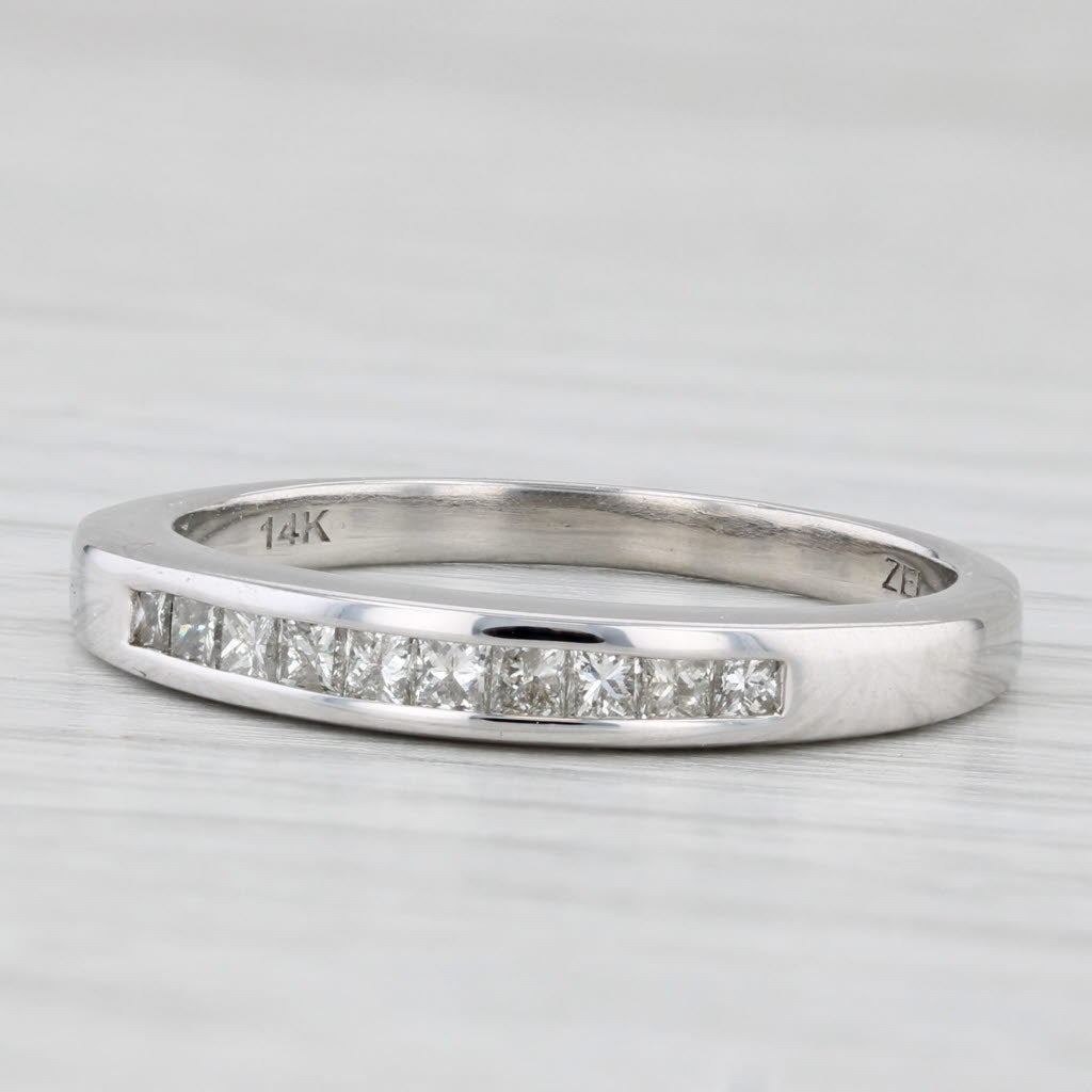 0.42ctw Diamond Wedding Band 14k White Gold Size 8.5 Stackable Ring