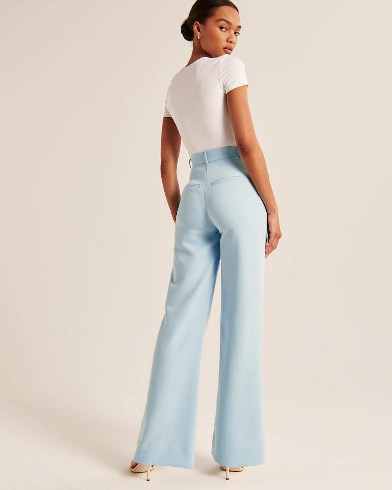 Icy Tailored Crepe Wide-Leg Pants
