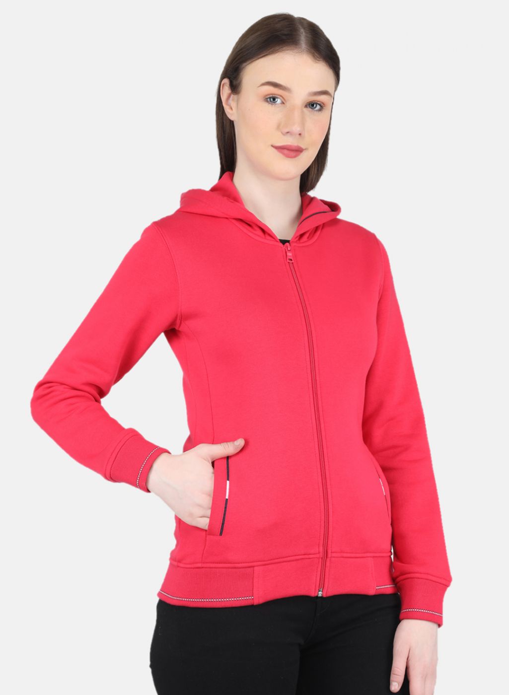 Women Pink Solid Sweatshirt