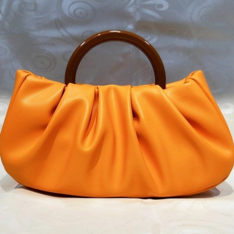 Gold Silver Green Pu Leather Solid Color Cloud Shape Evening Bags