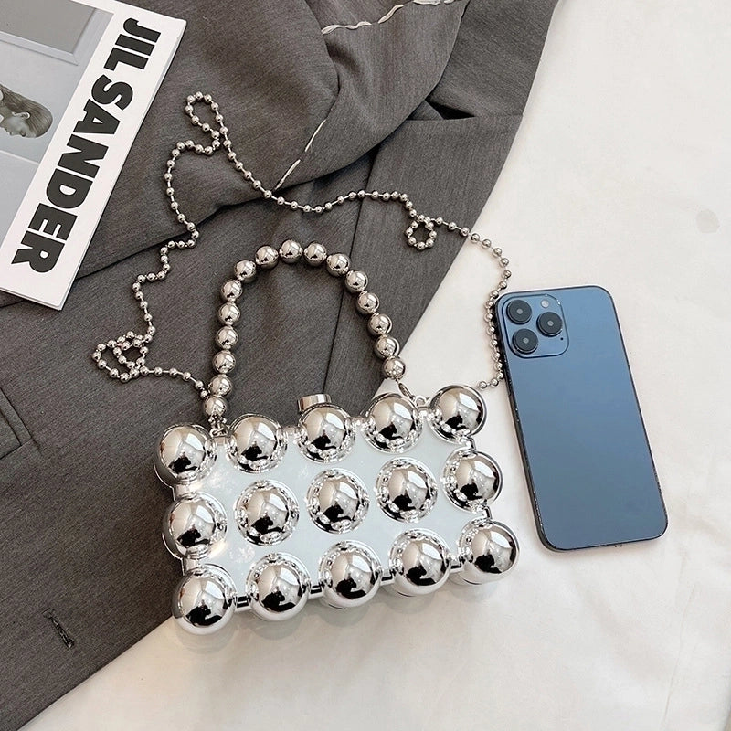 Women's Small All Seasons Arylic Ball Elegant Lock Clasp Square Bag