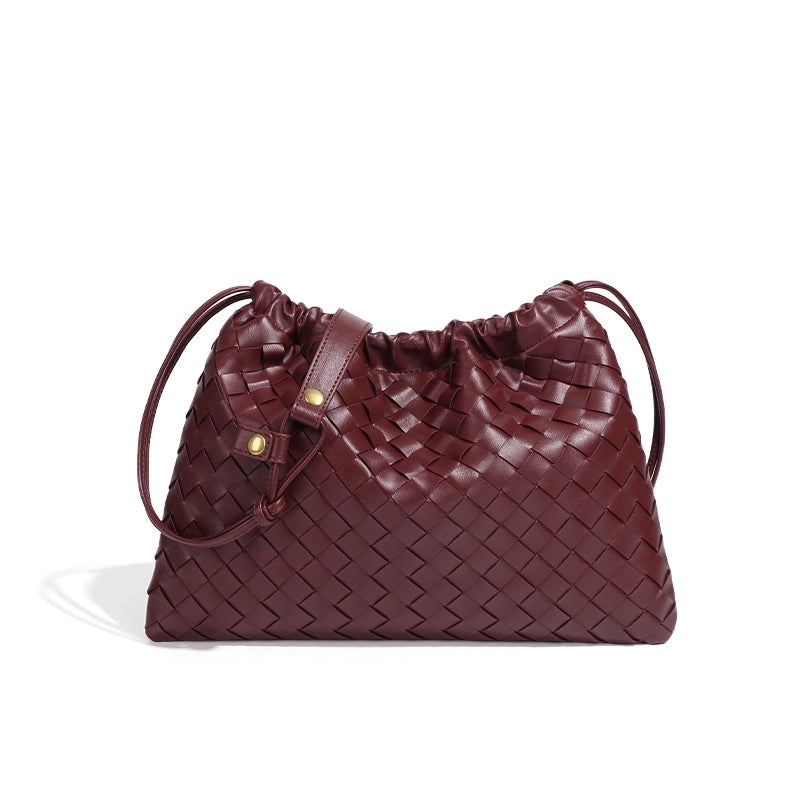 Women's Small Pu Leather Solid Color Elegant Streetwear Cloud Shape String Crossbody Bag