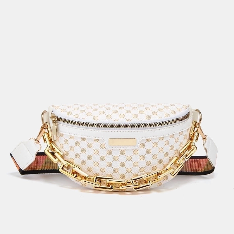 Women's Vintage Style Round Dots Color Block Pu Leather Waist Bags