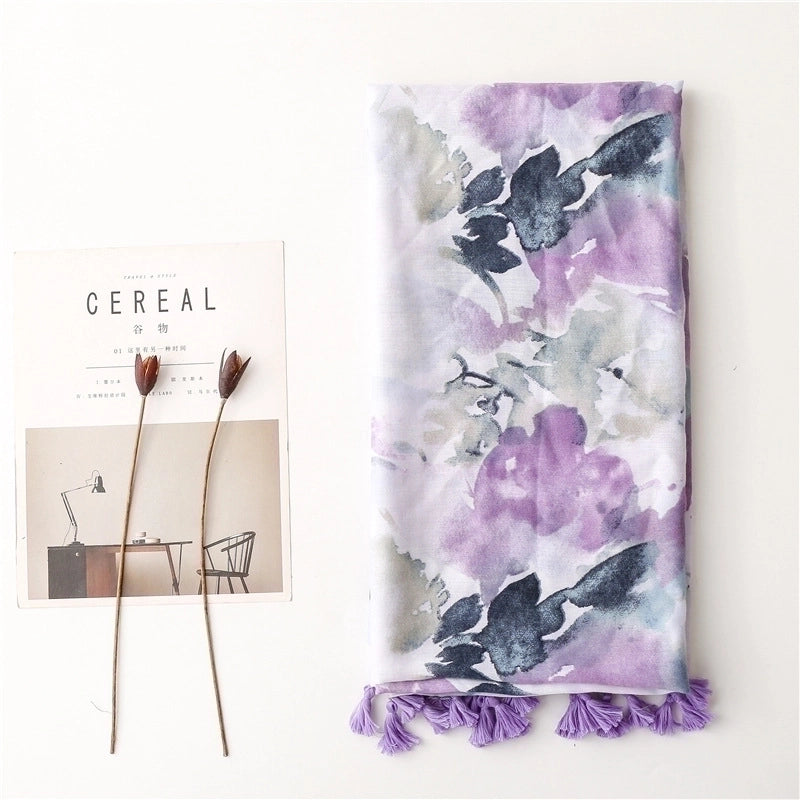 Women's Fashion Tie Dye Polyester Silk Scarves