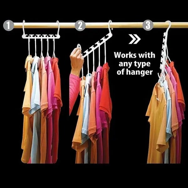 Rotatable folding plastic Wonder Hanger with multi-functional five hole