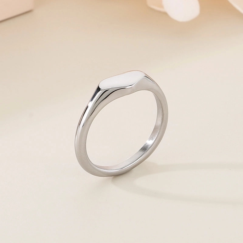Minimalist Classic Style Heart Shape 304 Stainless Steel 18K Gold Plated Rings