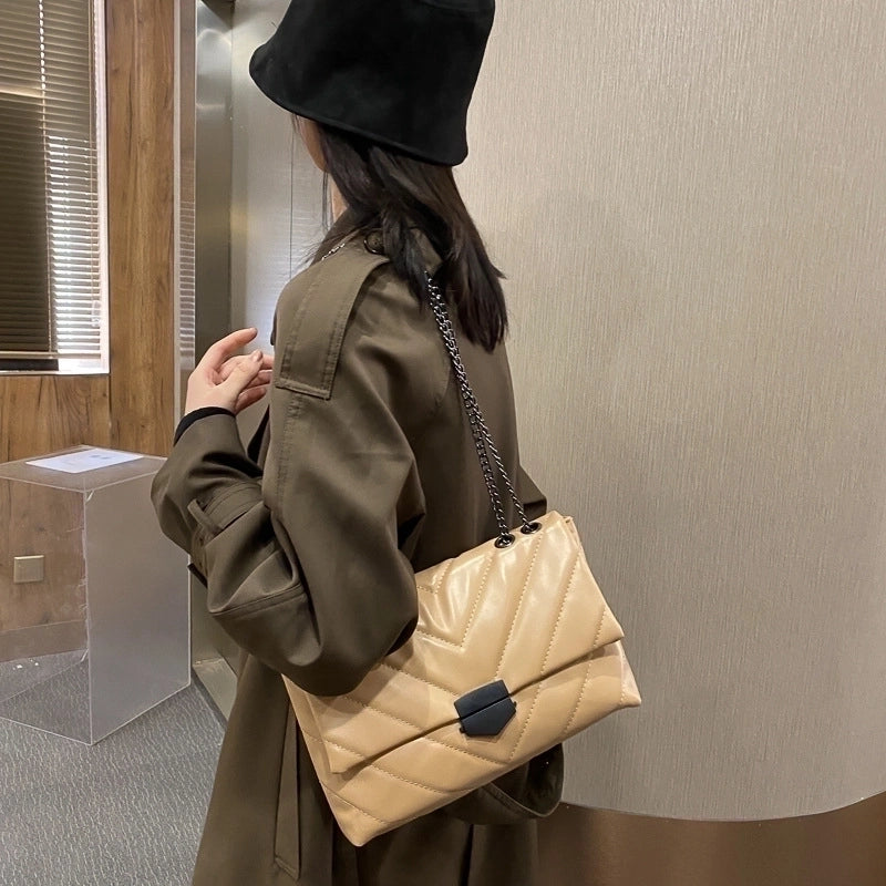 Women's Medium Pu Leather Streetwear Square Bag