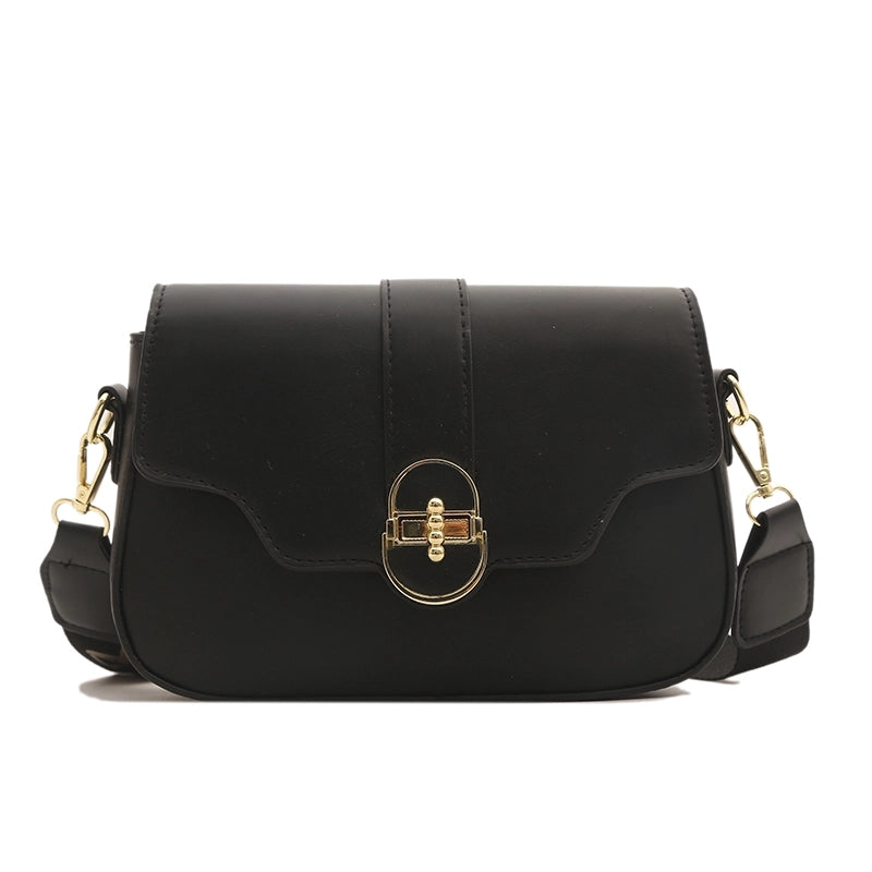 Women's Medium Pu Leather Solid Color Vintage Style Classic Style Lock Clasp Crossbody Bag
