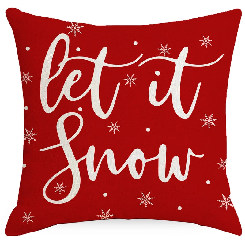 Fashion Christmas Tree Christmas Socks Letter Linen Pillow Cases