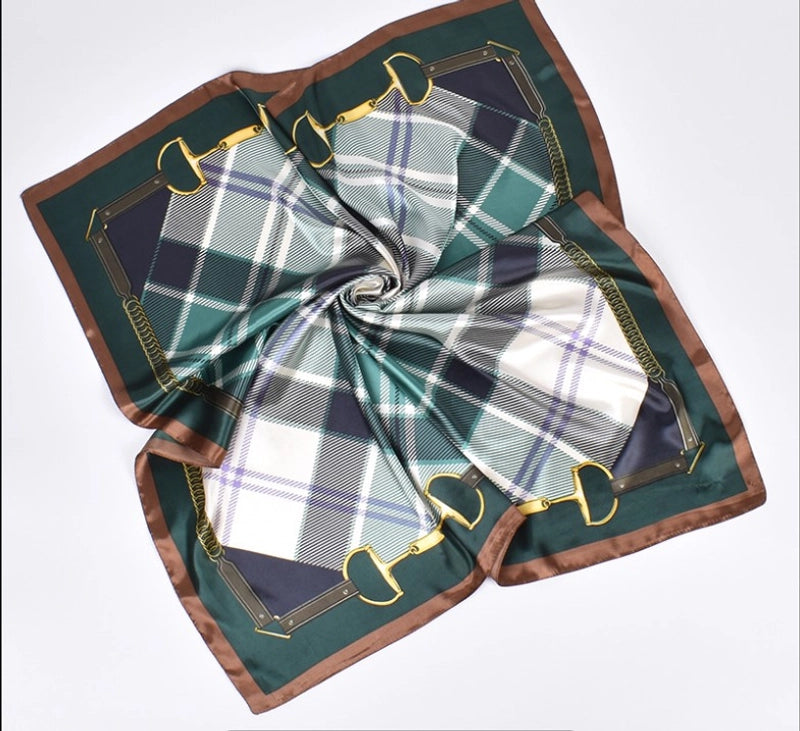 Women's Fashion Lattice Satin Silk Scarves