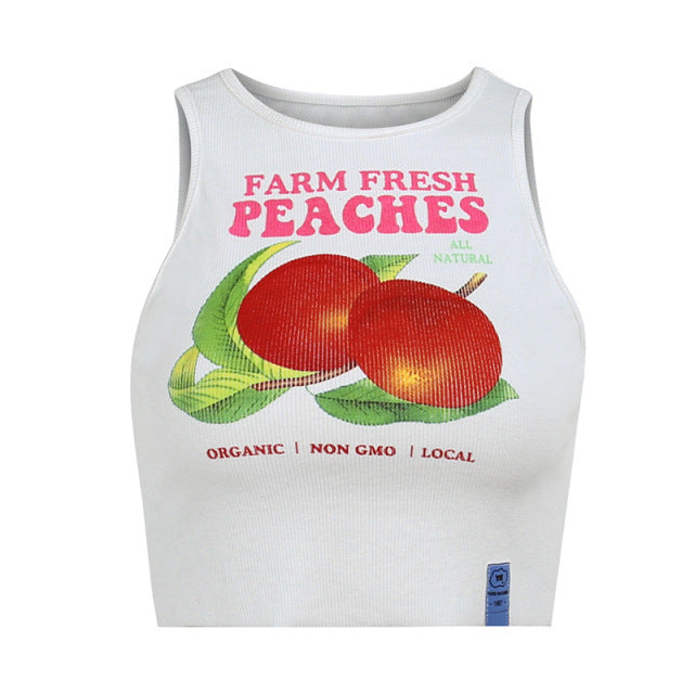 Farm Fresh Peaches Ribbed Top