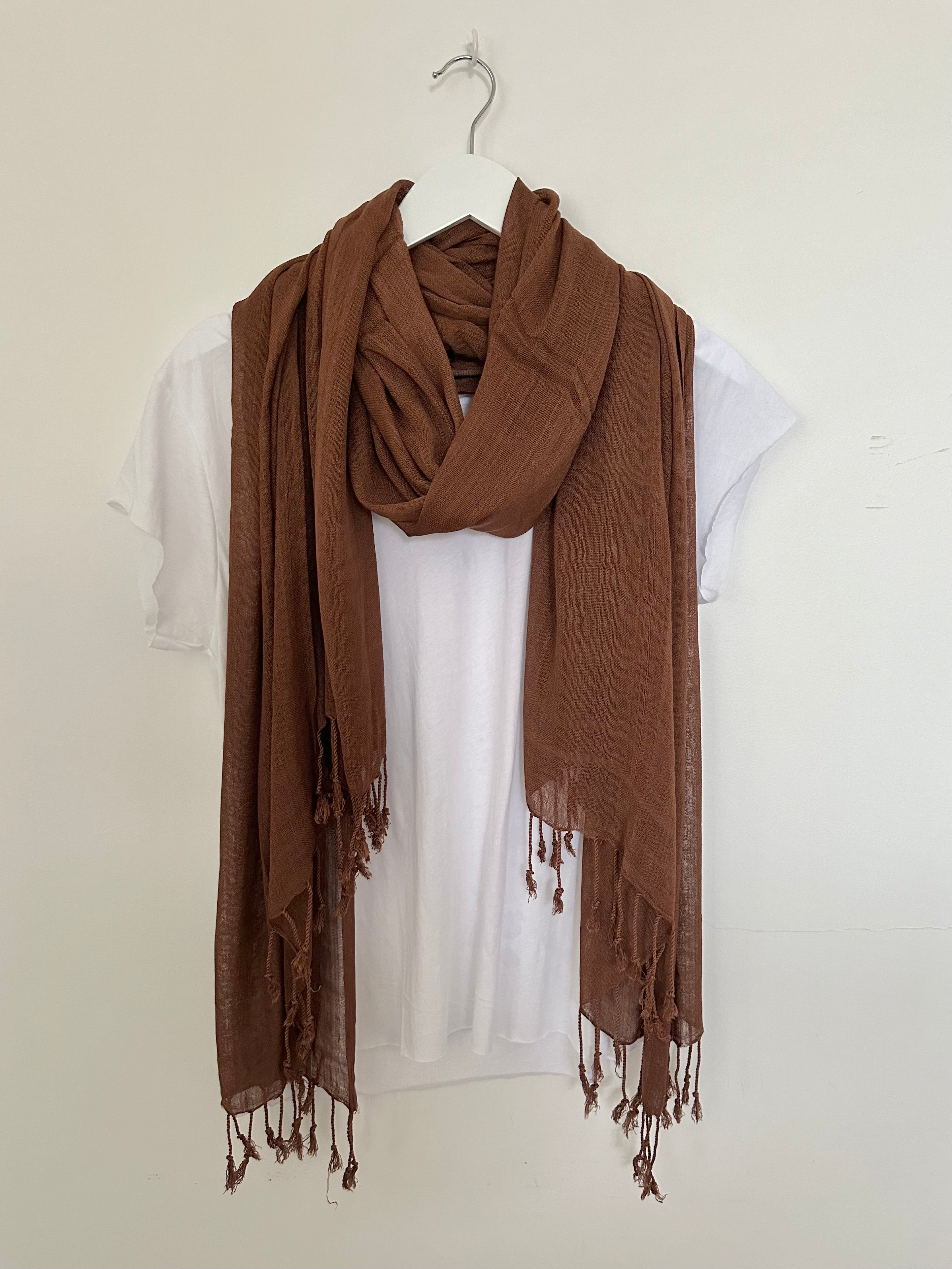 soft neck scarf-tobacco
