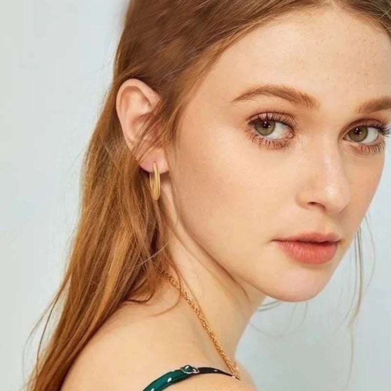 1 Pair Minimalist U Shape Plating 201 Stainless Steel Earrings