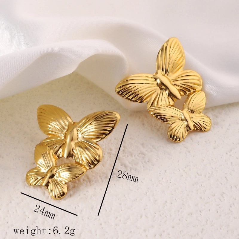 12 Pieces Minimalist Commute Geometric Heart Shape Plating Titanium Steel Drop Earrings Earrings Ear Studs