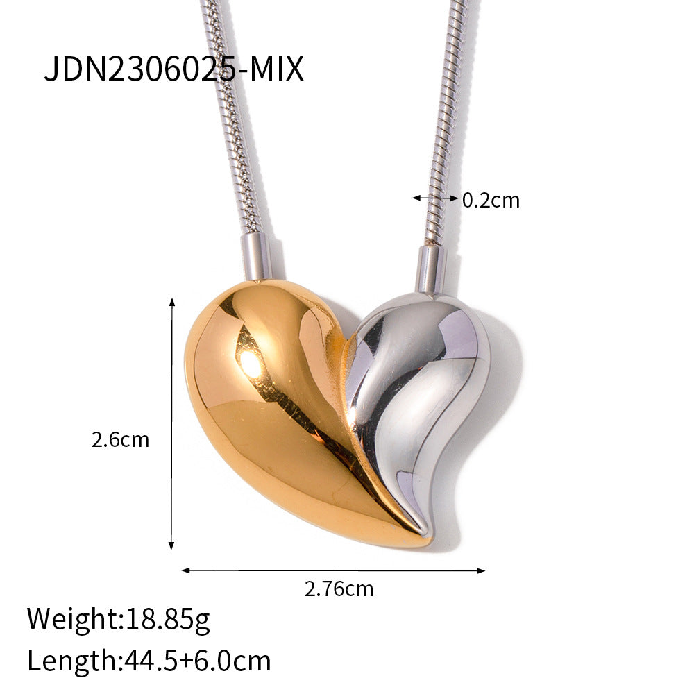 Jie Ding Stainless Steel Love Pendant Necklace Clavicle Chain Titanium Steel Necklace