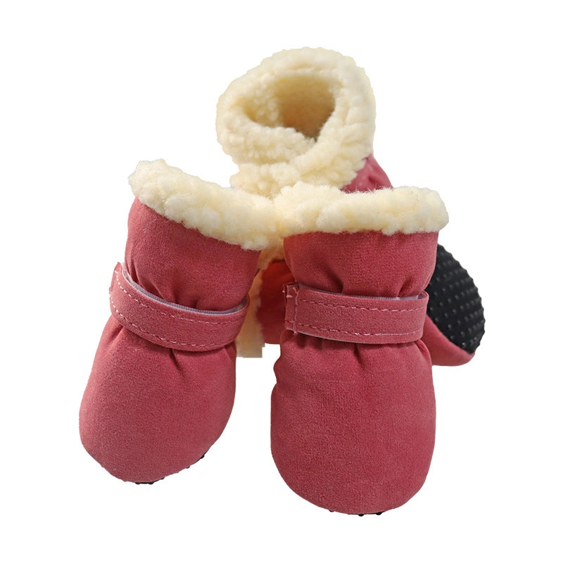 New Pet Shoes Plus Velvet Warm Soft Bottom Shoes Windproof Cold Snow Boots Multi-color Optional Large Favorably