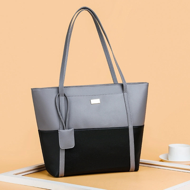 Soft Leather Big Bag Women's New  Simple Stitching Handbag Large Capacity Shoulder Bag Tote Bag Women's Bag