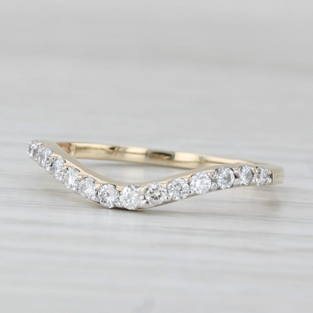 0.30ctw Diamond Contoured Wedding Band 14k Yellow Gold Size 7 Ring