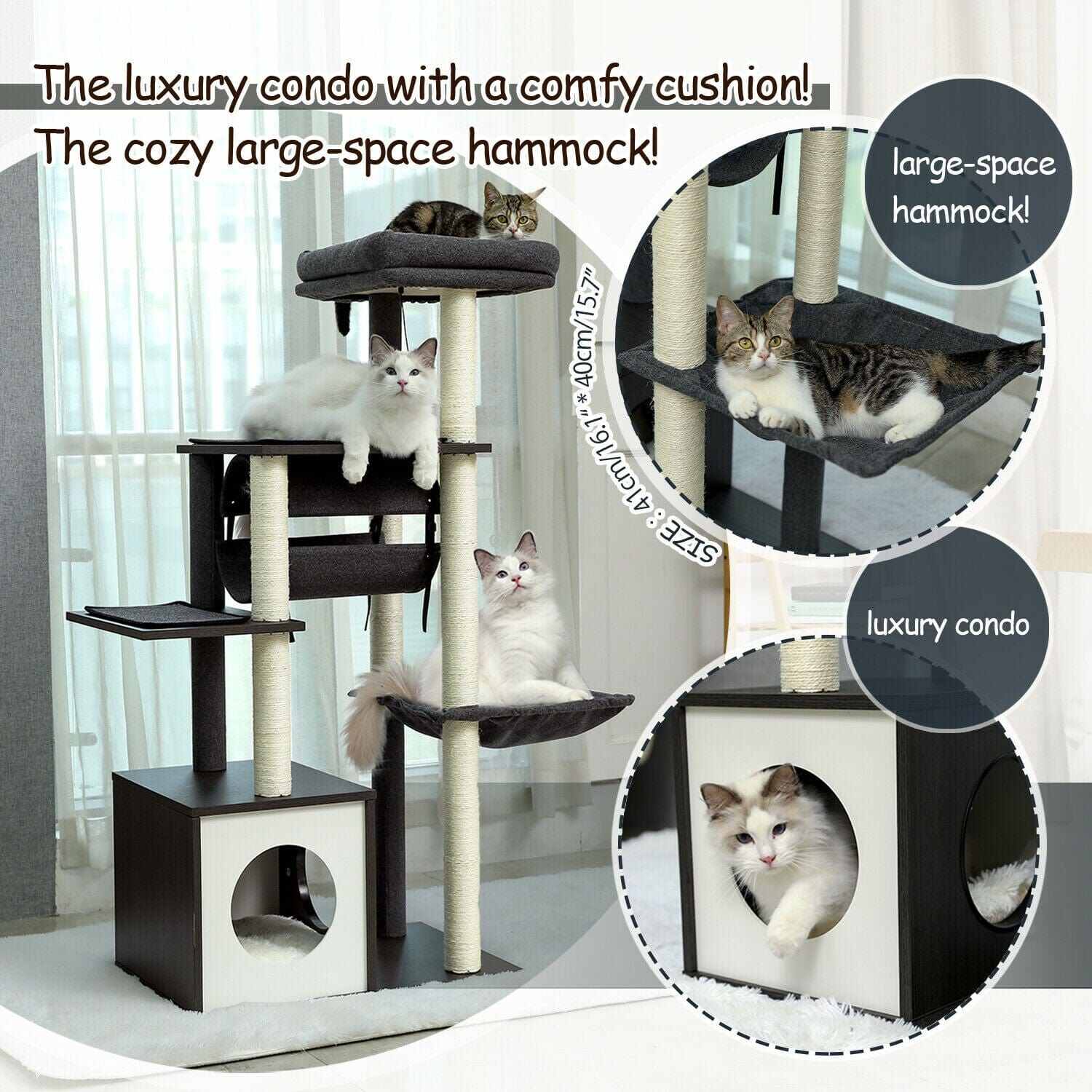 130.5cm Cat Scratching Tower Condo