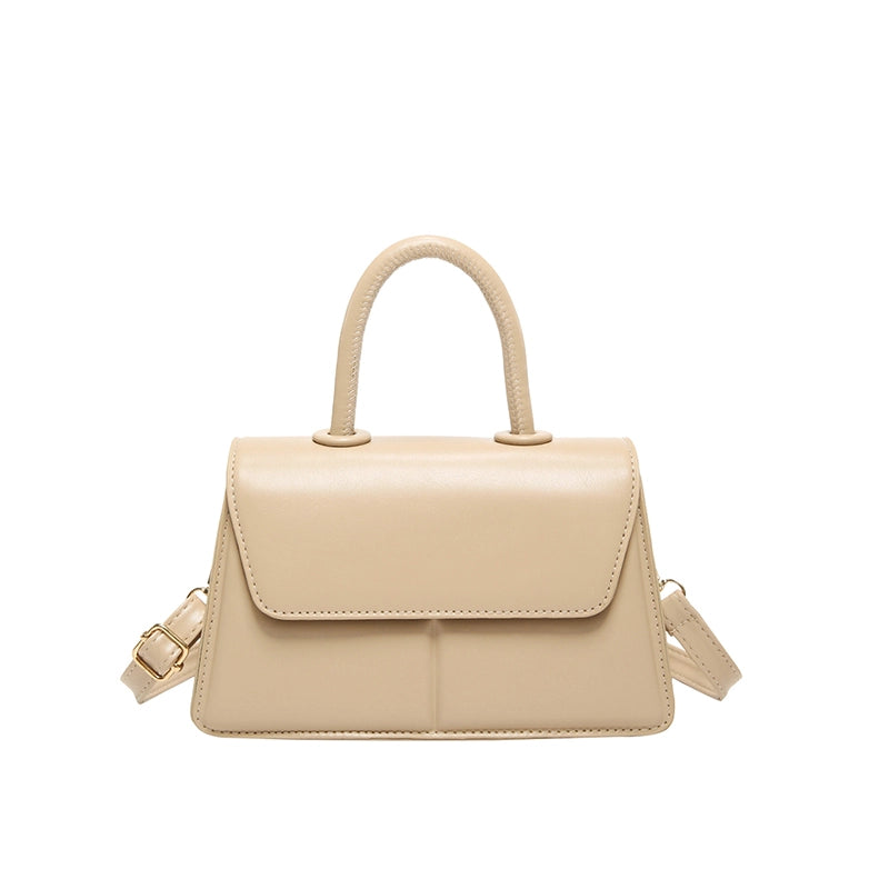 Women's Medium Pu Leather Solid Color Basic Classic Style Square Flip Cover Crossbody Bag