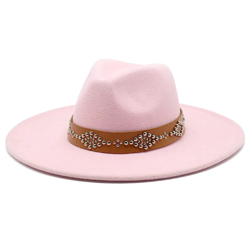 Autumn And Winter Wool Big Brim Jazz Hat Men's And Women's Fashion Casual 9.5cm Big Edge Jazz Hat Felt Hat