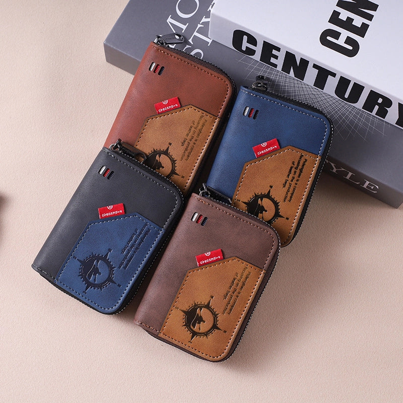 Unisex Solid Color Pu Leather Zipper Small Wallets