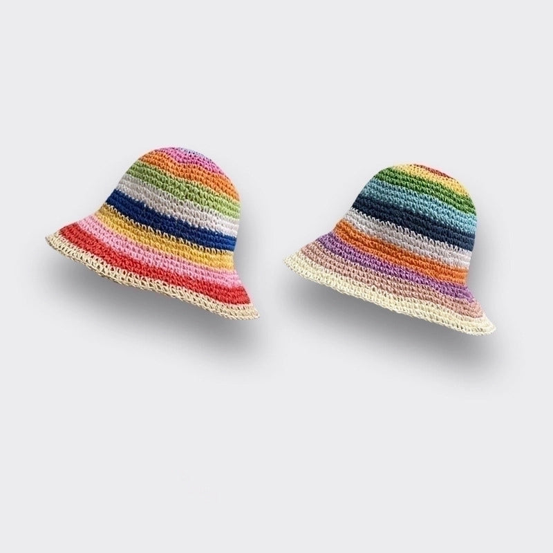 Women's Sweet Multicolor Wide Eaves Straw Hat