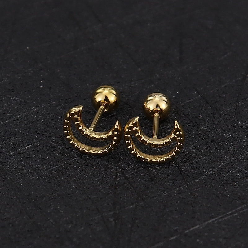 1 Piece Minimalist Commute Geometric Plating Titanium Steel Cartilage Earrings
