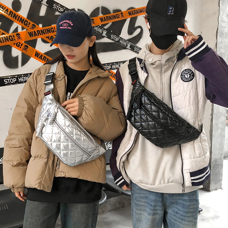 Unisex Streetwear Solid Color Nylon Waist Bags