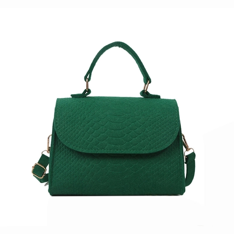 Women's Mini Pu Solid Color Crocodile Fashion Square Magnetic Buckle Flip Cover Shoulder Bag Handbag Crossbody Bag