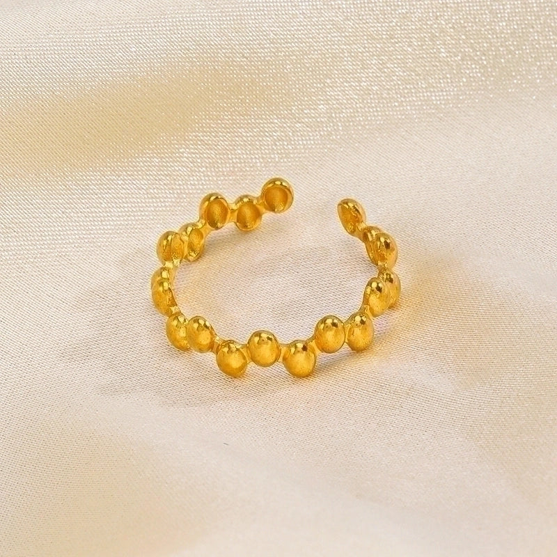 304 Stainless Steel 18K Gold Plated Vintage Style Plating Oval Open Rings