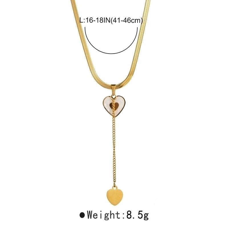 Modern Style Minimalist Solid Color 304 Stainless Steel Rhinestones Inlay Layered Necklaces