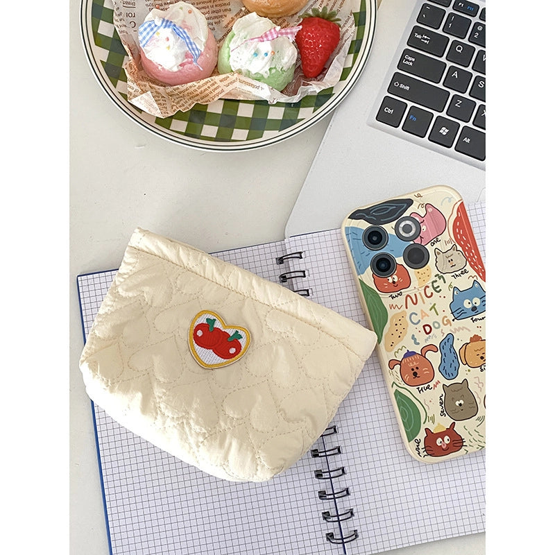 Casual Elegant Lady Cherry Heart Shape Polyester Storage Bag