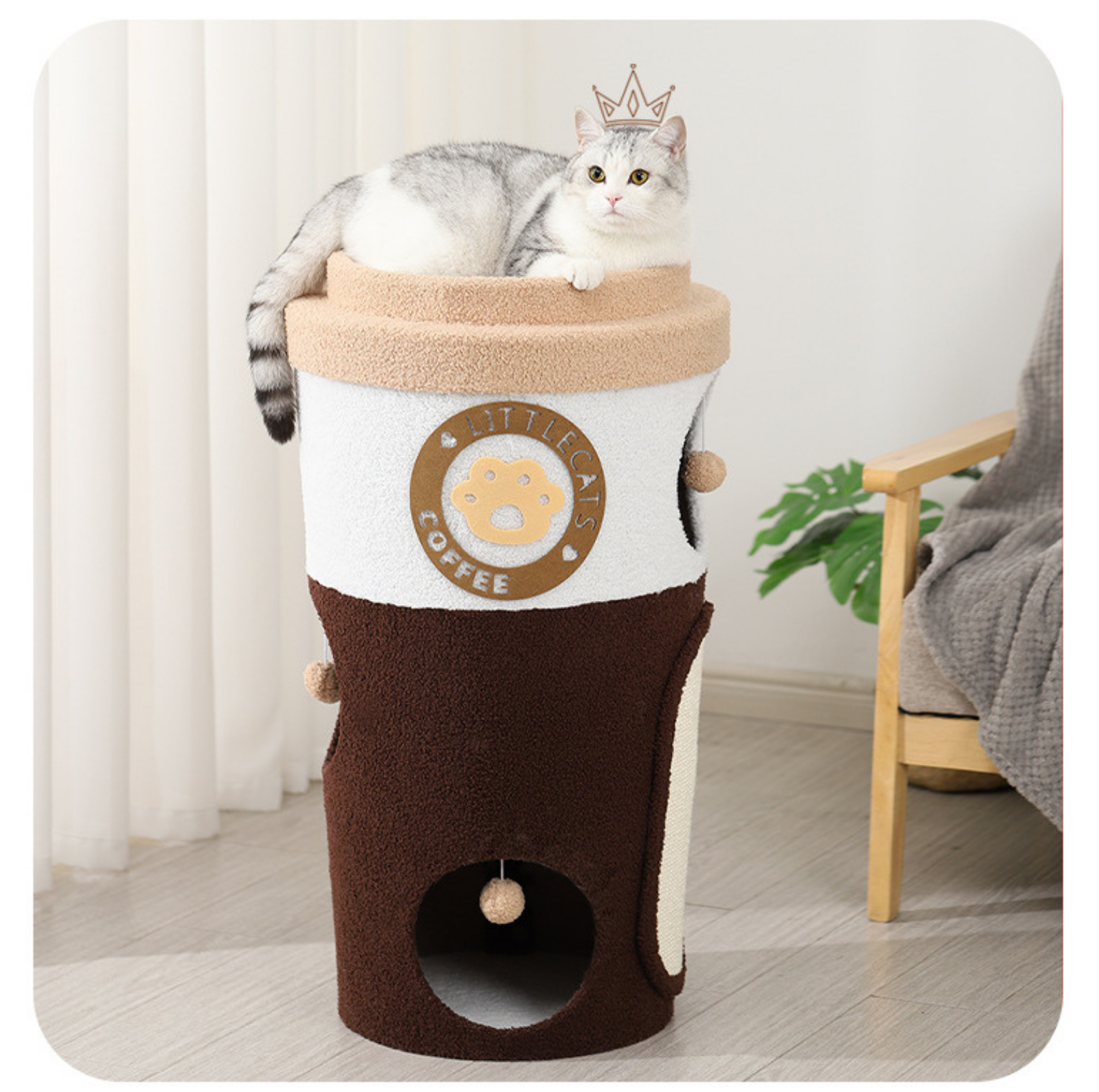 Deluxe Coffee Cup Cat Tree Cat Scratcher