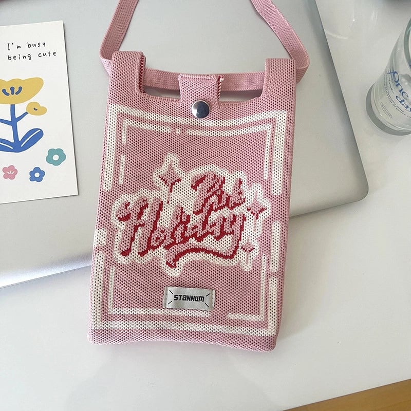 Women's Polyester Printing Animal Color Block Cute Square Buckle Shoulder Bag Phone Wallets