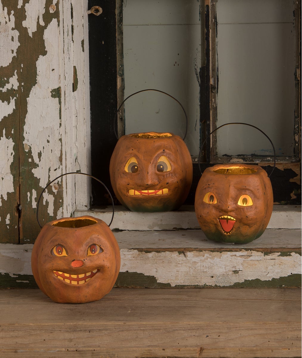 Vintage Happy Mini Pumpkin Bucket