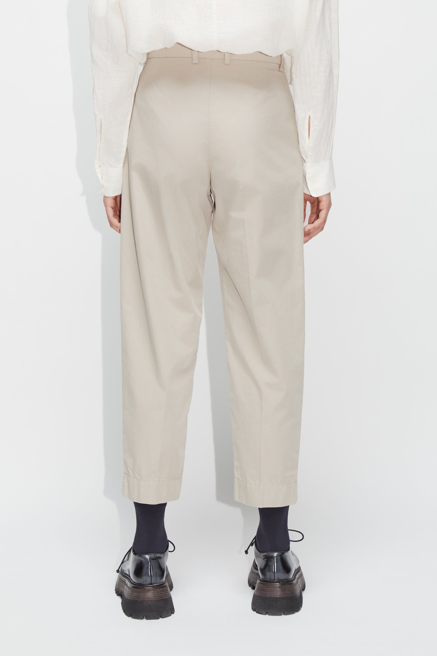 Cropped High Waist Trousers