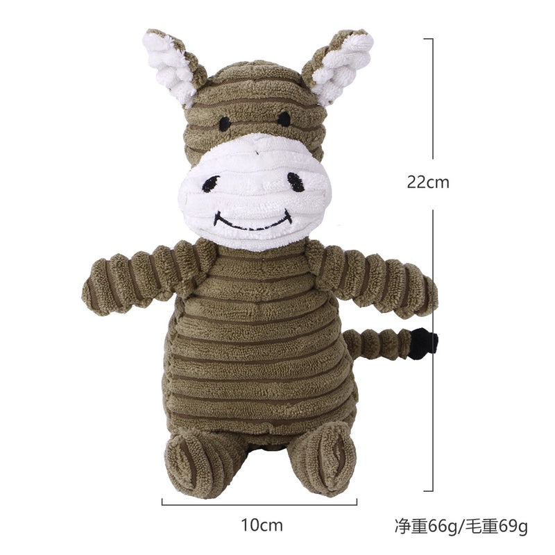 Cute Dog Teething Corduroy Sounding Plush Toy