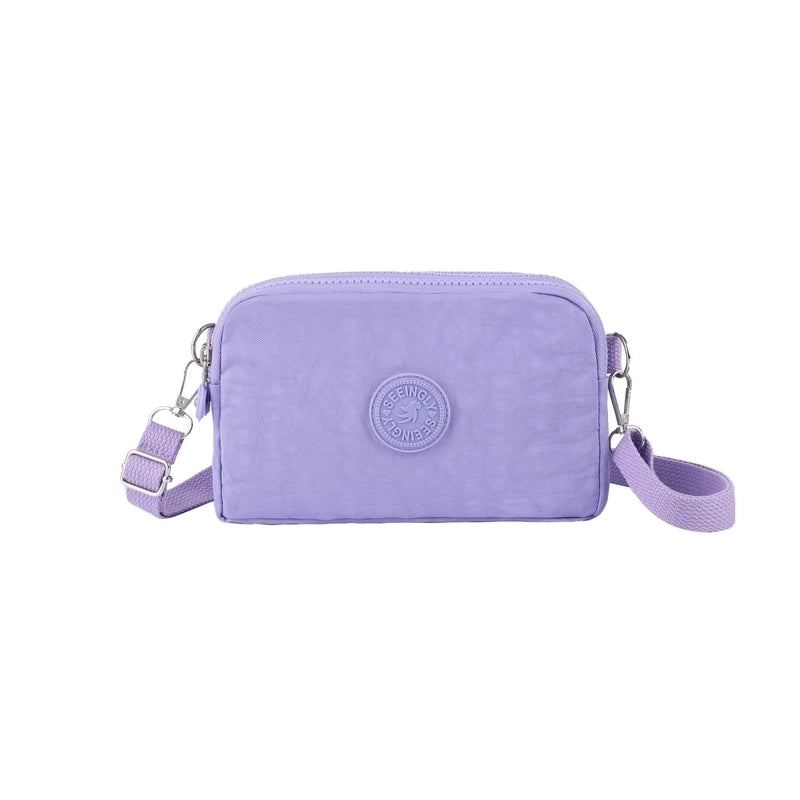 Unisex Medium Nylon Solid Color Basic Classic Style Zipper Phone Wallets