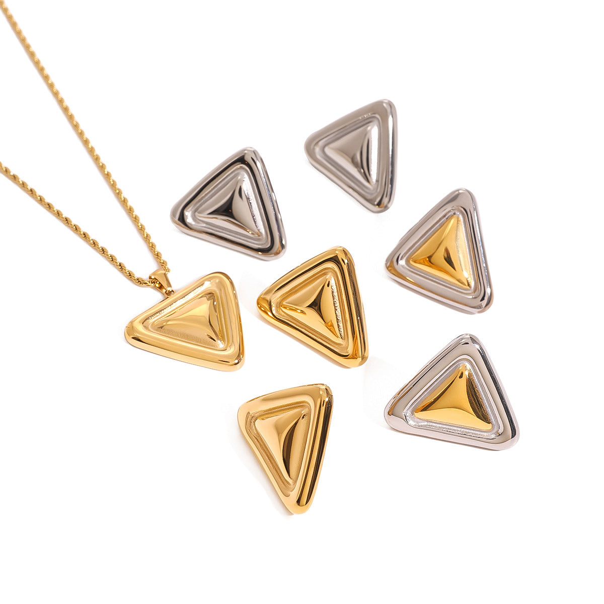 Stainless Steel Triangle Earrings Niche Earrings Titanium Steel Earrings